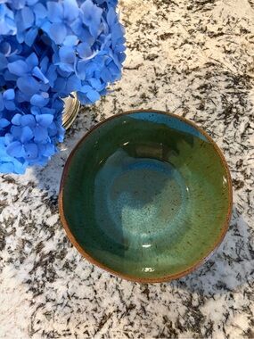 Handmade Green-Blue Ceramic Bowl